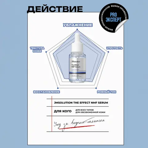 СЫВОРОТКА ДЛЯ ИНТЕНСИВНОГО УВЛАЖНЕНИЯ И ВОССТАНОВЛЕНИЯ С NMF JMSOLUTION THE EFFECT NMF SERUM, 30 МЛ
