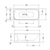 Duravit Happy D.2 700317000000000 Ванна 1800х80 мм, угол справа, с интегрированной акриловой панелью DX и ножками, с двумя наклонами для спины. Санитарный акрил 5 мм.