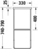 Duravit DuraSquare 0031091000 Консоль для раковины напольная 51,5х33х79 см, хром