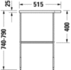 Duravit DuraSquare 0031091000 Консоль для раковины напольная 51,5х33х79 см, хром