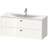Duravit Brioso BR431402222 Тумба подвесная под раковину 234412, 2 ящика, 555x1220x479мм, цвет White High Gloss
