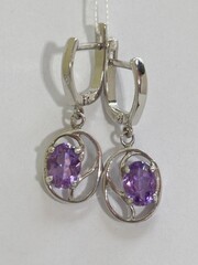 Аметист Д (серьги из серебра)