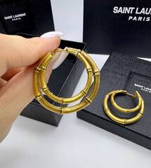 Серьги-конго двойные YSL коллекция Бамбук