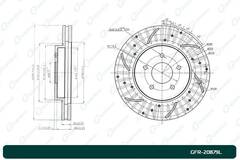 Диск тормозной перфорированный вентилируемый G-brake GFR-20879L левый