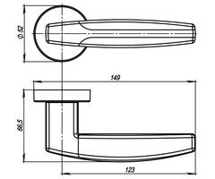 Ручка раздельная R.URB52.ARC (ARC URB2) CP/White-14 хром/белый