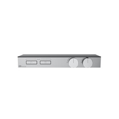Gessi Hi-Fi 63022#031 Термостат для душа, с вкл. до 2 источников одновременно (внешняя часть), с полкой из черного мат. стекла, цвет: хром фото
