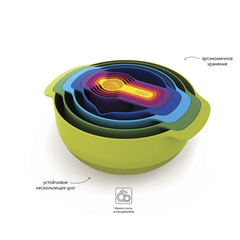 Набор мисок nest plus, разноцветный, 9 шт.