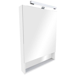 Roca The Gap ZRU9302886 Зеркальный шкаф 700x129x850, с LED-светильником, блоком с розеткой, включение от общего выключателя, белый глянец фото