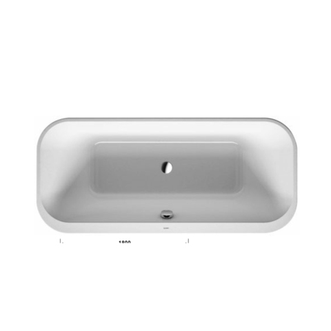 Duravit Happy D.2 700319000000000 Ванна 1800х800 мм, отдельностоящая с двумя наклонами для спины, с акр панелью и ножками, цвет белый