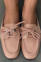 ZARA КОЖАНЫЕ ТОПСАЙДЕРЫ БЕЗ ЗАДНИКА, РОЗОВЫЙ