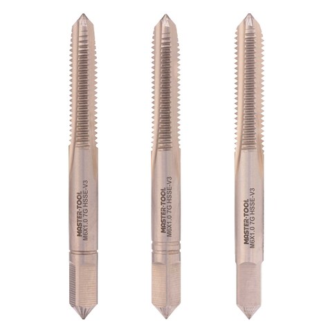 Метчик М 6,0х1,0 (Комплект 3шт) DIN352 HSSEV3 7g 56мм a=4,9 Master-tool 315190HT