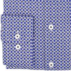 Сорочка мужская Seidensticker Slim Fit 01.643910-13 с сине-чёрным принтом