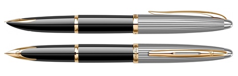 Ручка перьевая Waterman Carene DeLuxe Black & Silver GT, F (S0699920)