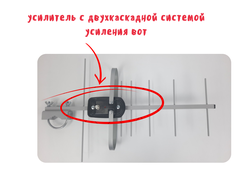 КОМПЛЕКТ ТРИАДА-3355: ТВ АНТЕННА УЛИЧНАЯ ЦИФРОВАЯ АКТИВНАЯ ТРИАДА-3350 С КРОНШТЕЙНОМ И КАБЕЛЕМ