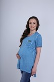 Футболка для беременных 09559 голубой