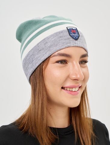 Лыжная шапка c шерстью Nordski Move ice mint-grey