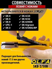 OLFA 17.5 мм, для ножа, специальное лезвие (OL-SKB-2/50B)