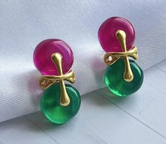 Серьги-пусеты TORY BURCH двухцветные