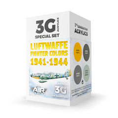 Набор красок AK interactive Luftwaffe Fighter Colors 1941-1944 Set 3G, 4 краски