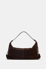 ZARA КОЖАНАЯ СУМКА-ШОПЕР, КОРИЧНЕВЫЙ