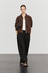 Massimo Dutti Брюки Barrel со складками, черный