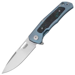 Фото Складной нож LionSteel Q4TTRO, сталь MagnaCut, рукоять титан, голубой