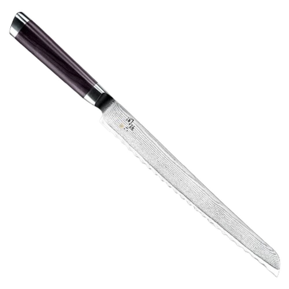 Кухонный нож для хлеба KAI Seki Magoroku Damascus 240мм, нержавеющая сталь