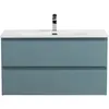 BelBagno KRAFT-800-2C-SO-AO База под раковину подвесная с фрезерованными ручками по всей длине фасада с двумя выкатн. ящ., Голубой Мат., 800x455x500