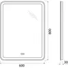 BelBagno SPC-MAR-600-800-LED-3000K-TCH-WARM Зеркало с встроенным светильником, сенсорным выключателем и подогревом, 12V, 220-240V, 600x30x800