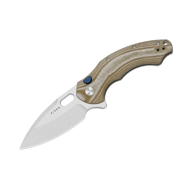 Складной нож Kizer Roach XL, сталь Sandvik 14C28N, рукоять микарта