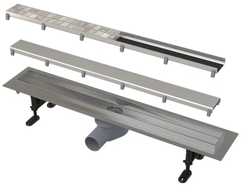 Alcaplast APZ13-DOUBLE9-550 Водоотводящий желоб Fit&Go с двухсторонней решеткой