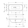 Duravit Happy D.2 700320000000000 Ванна 1800х800 мм, надстраиваемый вариант с двумя наклонами для спины, цвет белый