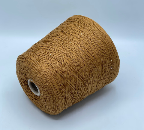 Бобинная пряжа, Cotone Paillettes, 420м, 97% Хлопок, 3% Полиэстер(пайетка), Ольха. 40723