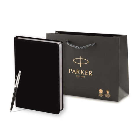 Подарочный набор: Шариковая ручка Parker Jotter M + Ежедневник черный