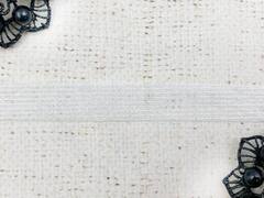 Нитепрошивная кромка по долевой клеевая, ш. 1,5 см, белый