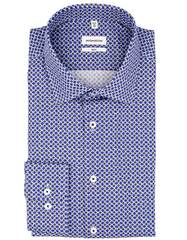Сорочка мужская Seidensticker Slim Fit 01.643910-13 с сине-чёрным принтом
