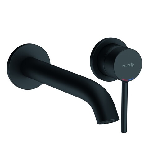 Kludi Bozz Black Set 382453976S Смеситель для раковины настенный встраиваемый со скрытой частью в комплекте, цвет: чёрный