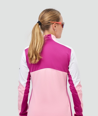 Женская тренировочная лыжная куртка Nordski Pro 2.0 white-candy pink-fuchsia