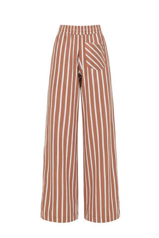 “Relaxed cotton” Брюки в пижамном стиле с кантом.