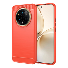 Чехол красного цвета на Realme 14 Pro+ Плюс, серия Carbon (дизайн под карбон) от Caseport