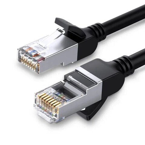 Кабель сетевой круглый  UGREEN NW101 (50192) Cat 6 U/UTP Pure Copper Ethernet Round Cable, 2м, черный
