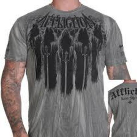 Affliction | Футболка мужская Sean Sherk Grey Tee Signature Series A467G