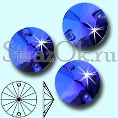 Стразы пришивные Rivoli Sapphire, Риволи Круг Сапфир, синие купить оптом на StrazOK.ru