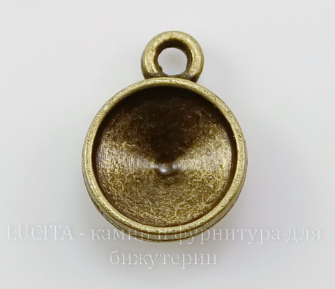 Сеттинг - основа - подвеска для страза 10 мм (цвет - античная бронза) 16х12 мм ()