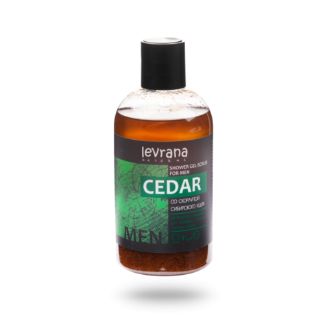 Levrana Гель-скраб для душа Кедр, мужской, 300 мл