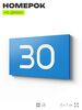 Табличка с номером 30 на дверь квартиры, для офиса, кабинета, аудитории, склада, голубая 120х70 мм, Айдентика Технолоджи
