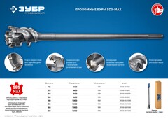ЗУБР 80 х 900/1000 мм, SDS-max проломной бур, Профессионал (29330-80-1000)