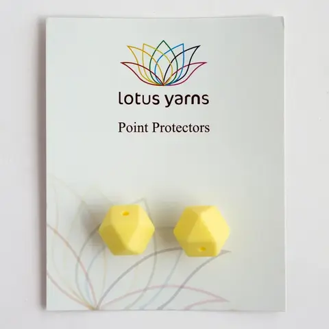 Заглушки для спиц Lotus Yarns Шестигранник лимонный, 1 пара
