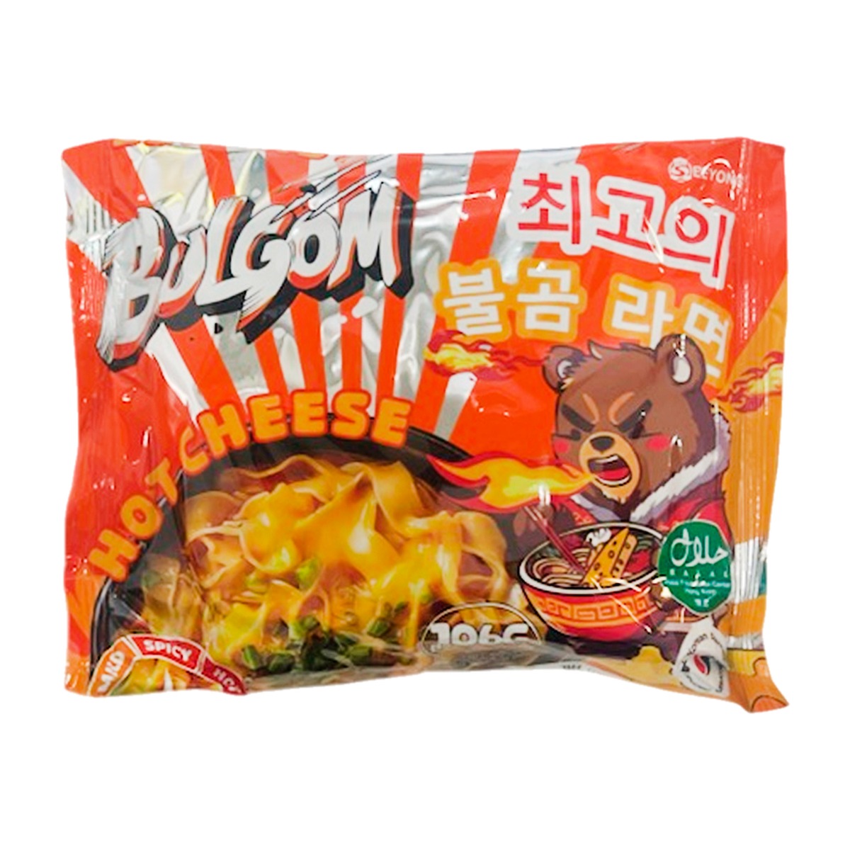 Лапша BULGOM Hot Cheese 106 г — упаковка