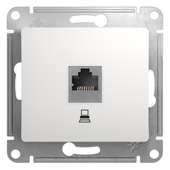 Schneider Electric Glossa Белый Розетка компьютерная RJ45 категория 5E, механизм IP20 скрытая установка GSL000181K